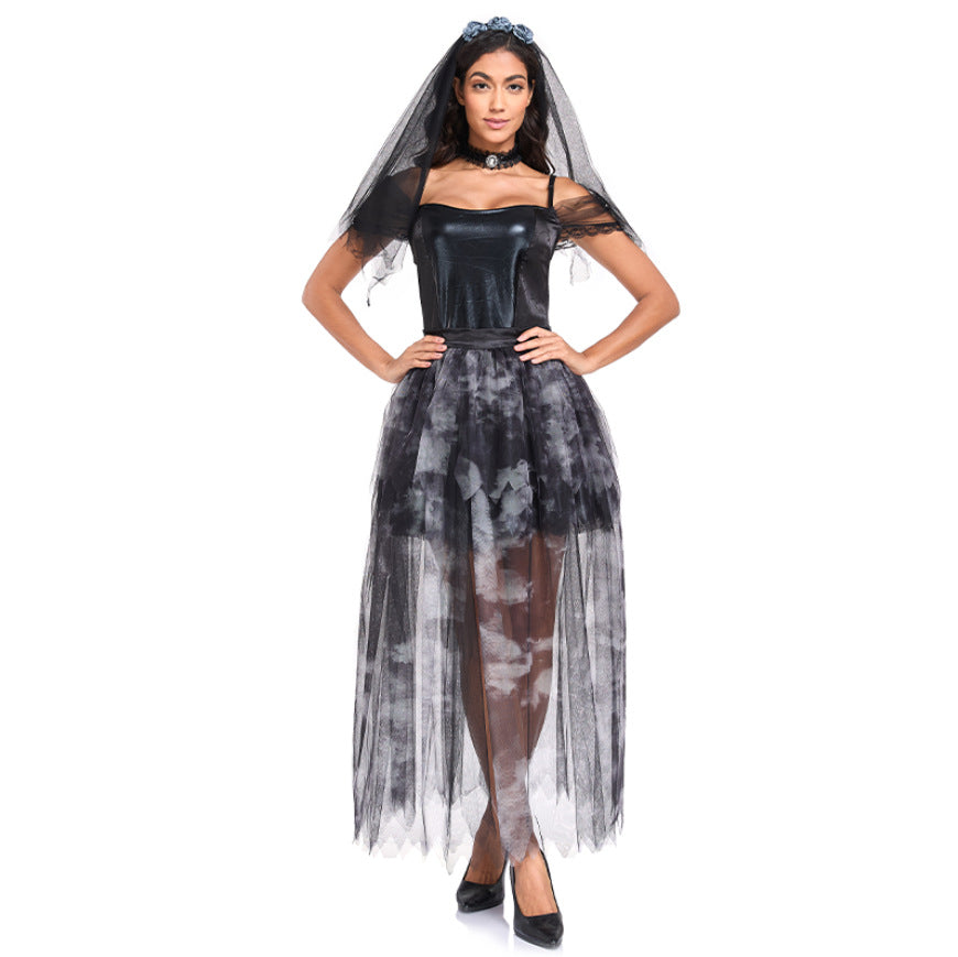 Vampire Bride Costume for Women, product photo 3 on a white background