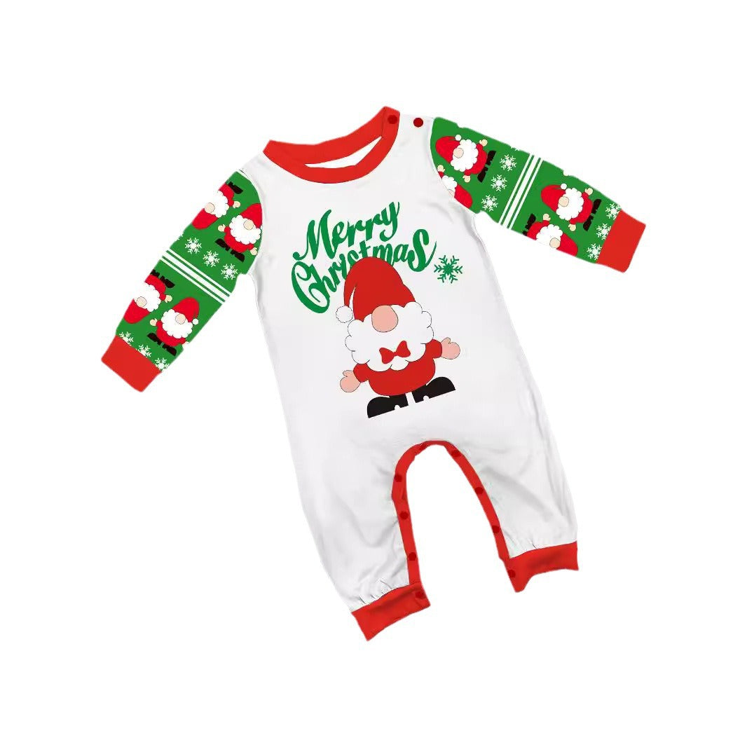 Christmas Santa Claus Snowflake Letter Print Family Matching Pajamas Home Wear