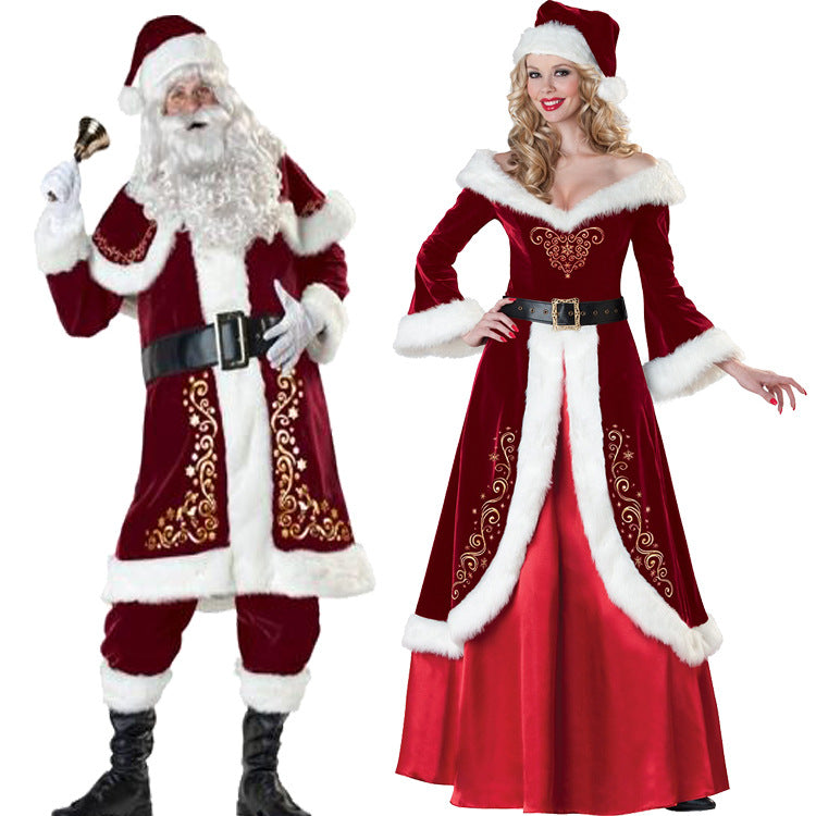 Santa Claus Costume Adult Couples Christmas Suit Holiday Party Outfit