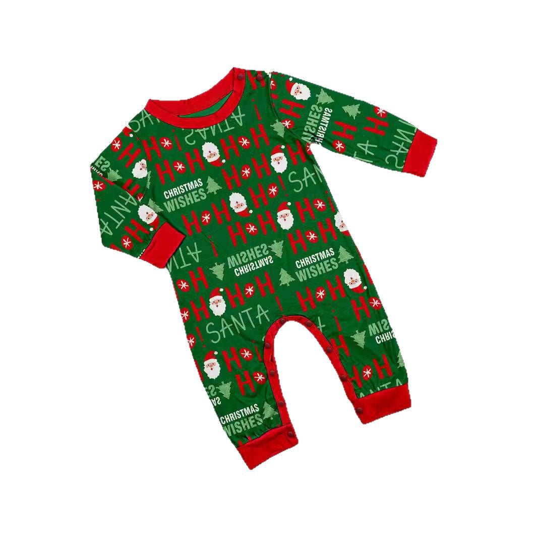 Christmas Snowman Snowflake Letter Cartoon Print Family Matching Pajamas Sleepwear