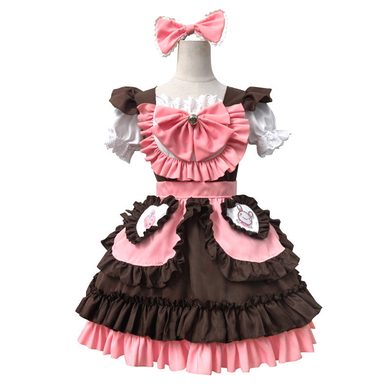 Bunny Rabbit Maid Costume for Women, front view on a white background