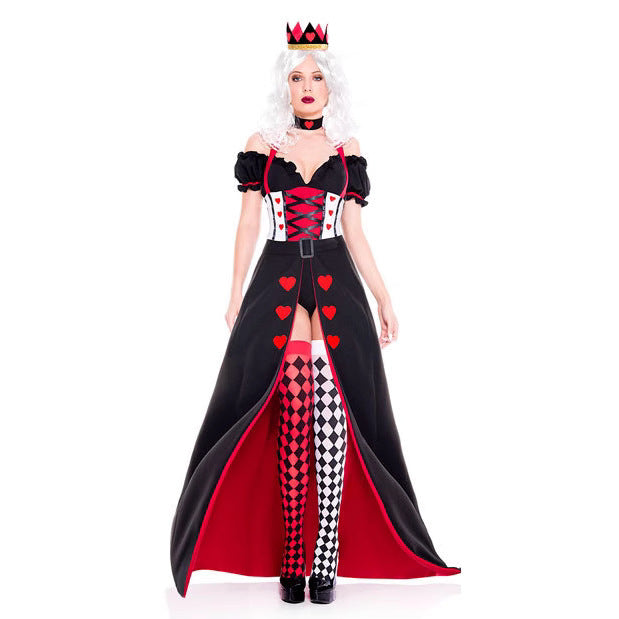 Red Heart Queen Costume Women Halloween Cosplay Devil Vampire Outfit – photo 3