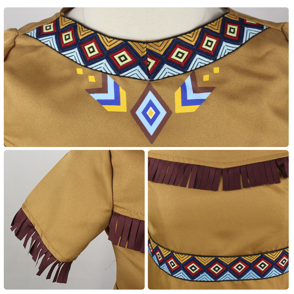 Native American Cosplay Children's Dress Christmas Costume Performance Outfit