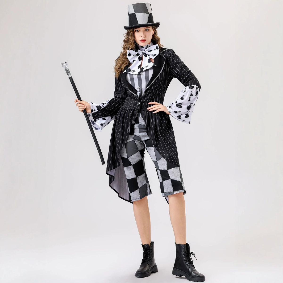 Storybook Hatter Plaid Dress Costume for Women, costume photo 3