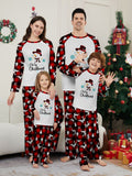 Christmas Snowman Snowflake Letter Printed Pajamas for Family Matching Home Wear