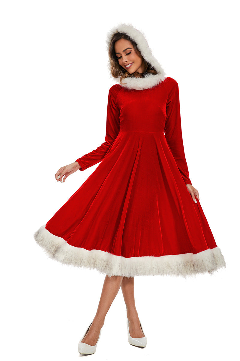 Christmas Party Dress Costume Women Adult Long Holiday Outfit – photo 2