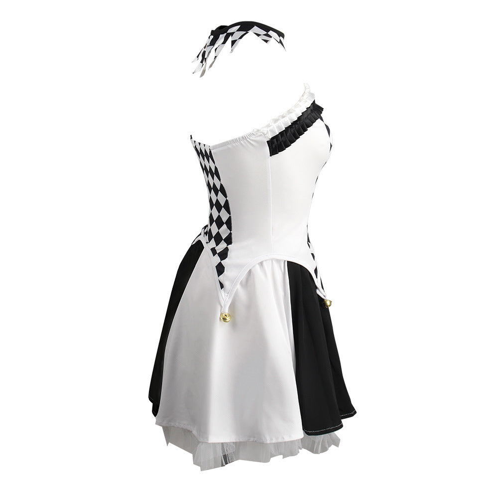 Vampire Clown Devil Costume for Women, product photo 3 on a white background