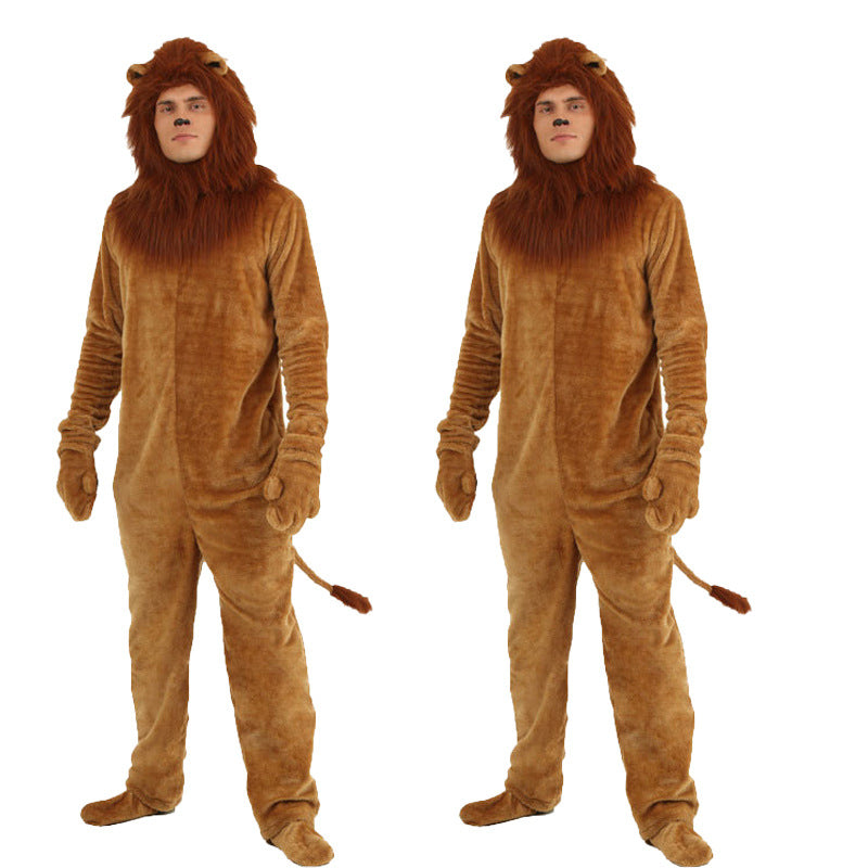 Lion Animal Costume for Kids and Adults, front view on a white background