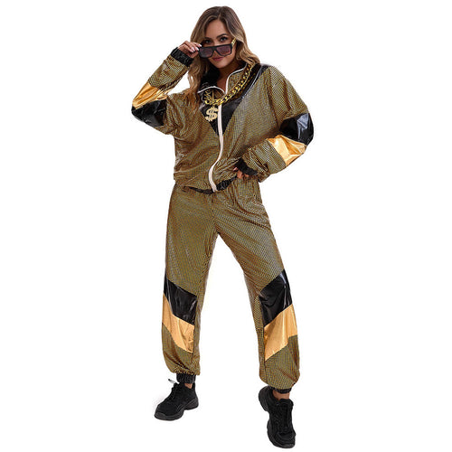 80s Hip Hop Disco Tracksuit Costume for Adults, costume photo