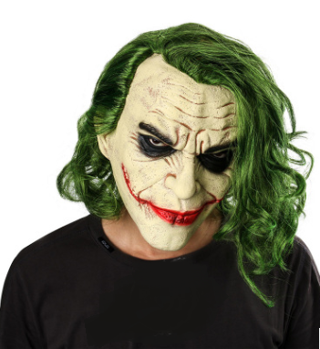 Villain Clown Latex Mask for Adults, costume photo