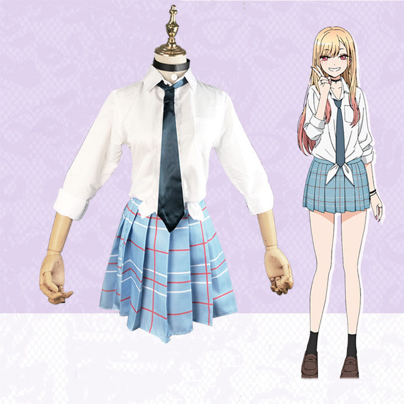 Marin Kitagawa Costume Women JK School Uniform Wig Anime Halloween Cosplay S-XL