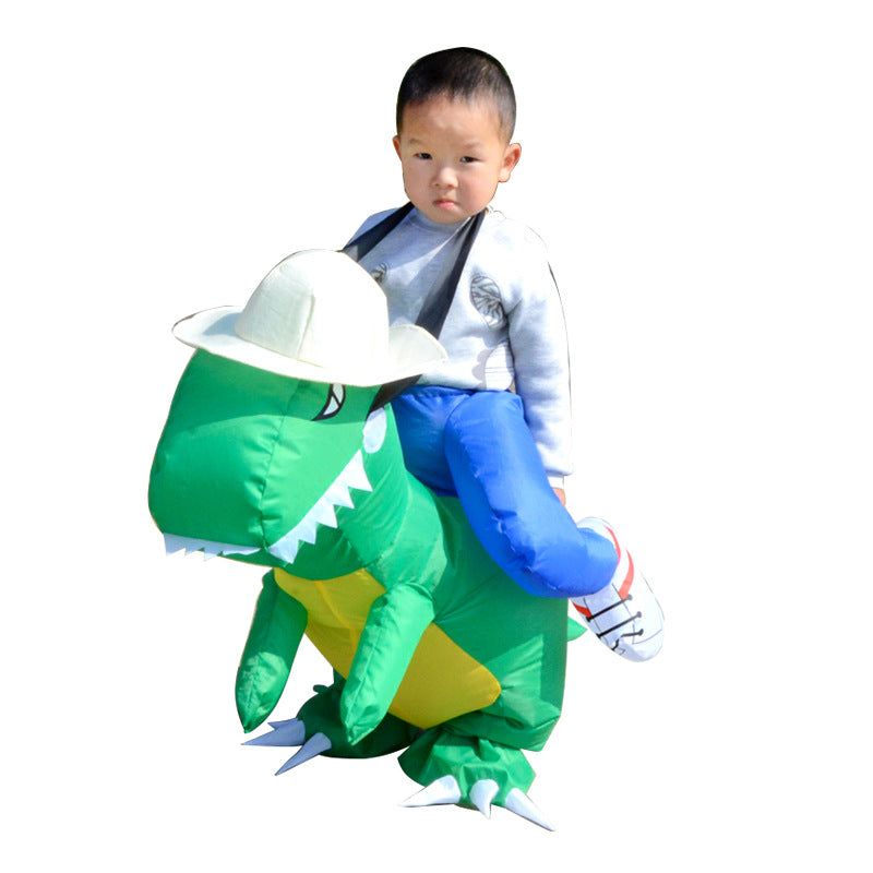 Tiktok Children's 3D Dinosaur Inflatable Clothes Adult Riding Tyrannosaurus Rex Riding Net Red Inflatable Clothes