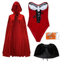 Christmas Adult Costume Set with Detachable Hooded Cloak for Stage Performance