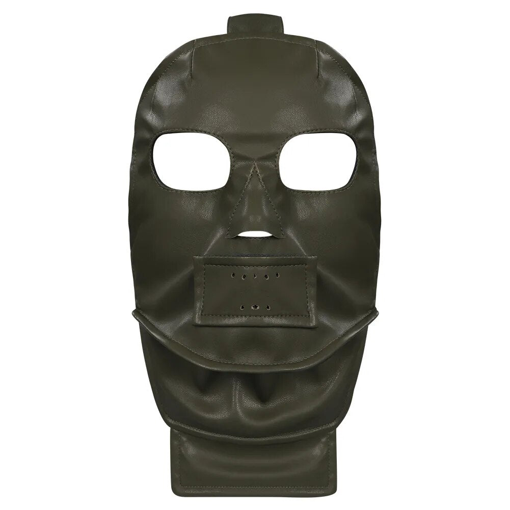 Green Question Mark Villain Mask for Adults, product photo 2 on a white background