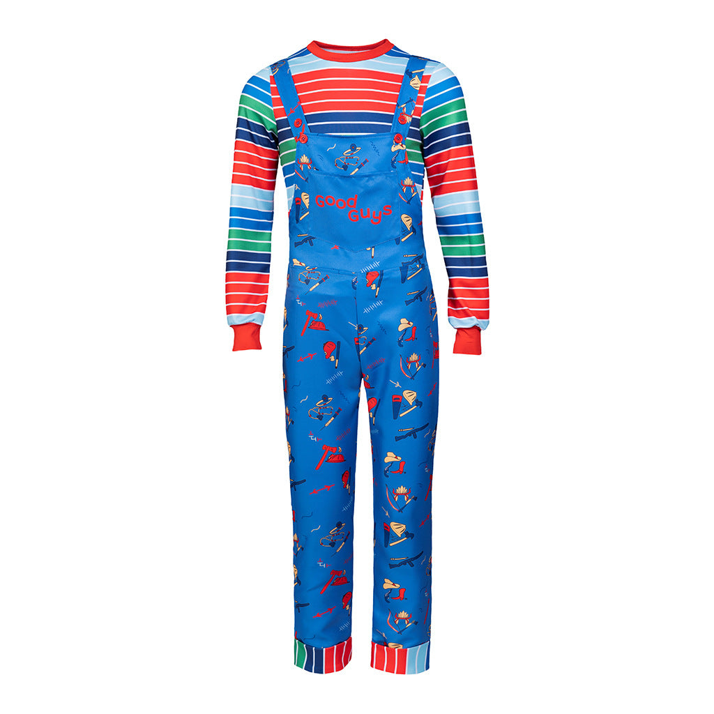 Killer Doll Overalls Costume for Adults, product photo 5 on a white background