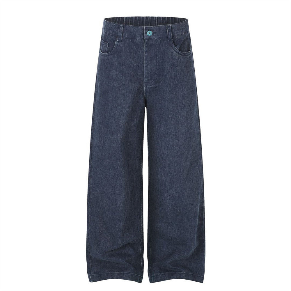 Men's Vintage Clean Fit Casual Wide Leg Loose Washed Denim Pants