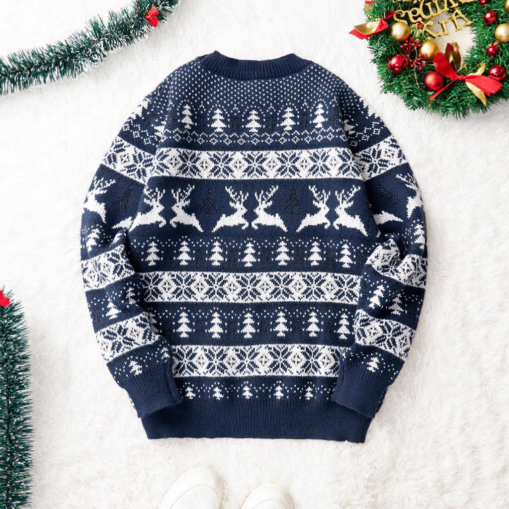 Christmas round neck loose sweater for men