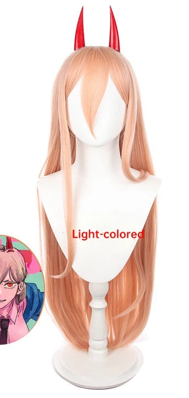 Chainsaw Man/Chainsaw Man Pawa Dali Milk Orange Long Hair COS Anime Wig Headpiece