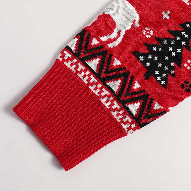 Christmas reindeer sweater pullover jacquard knit sweater
