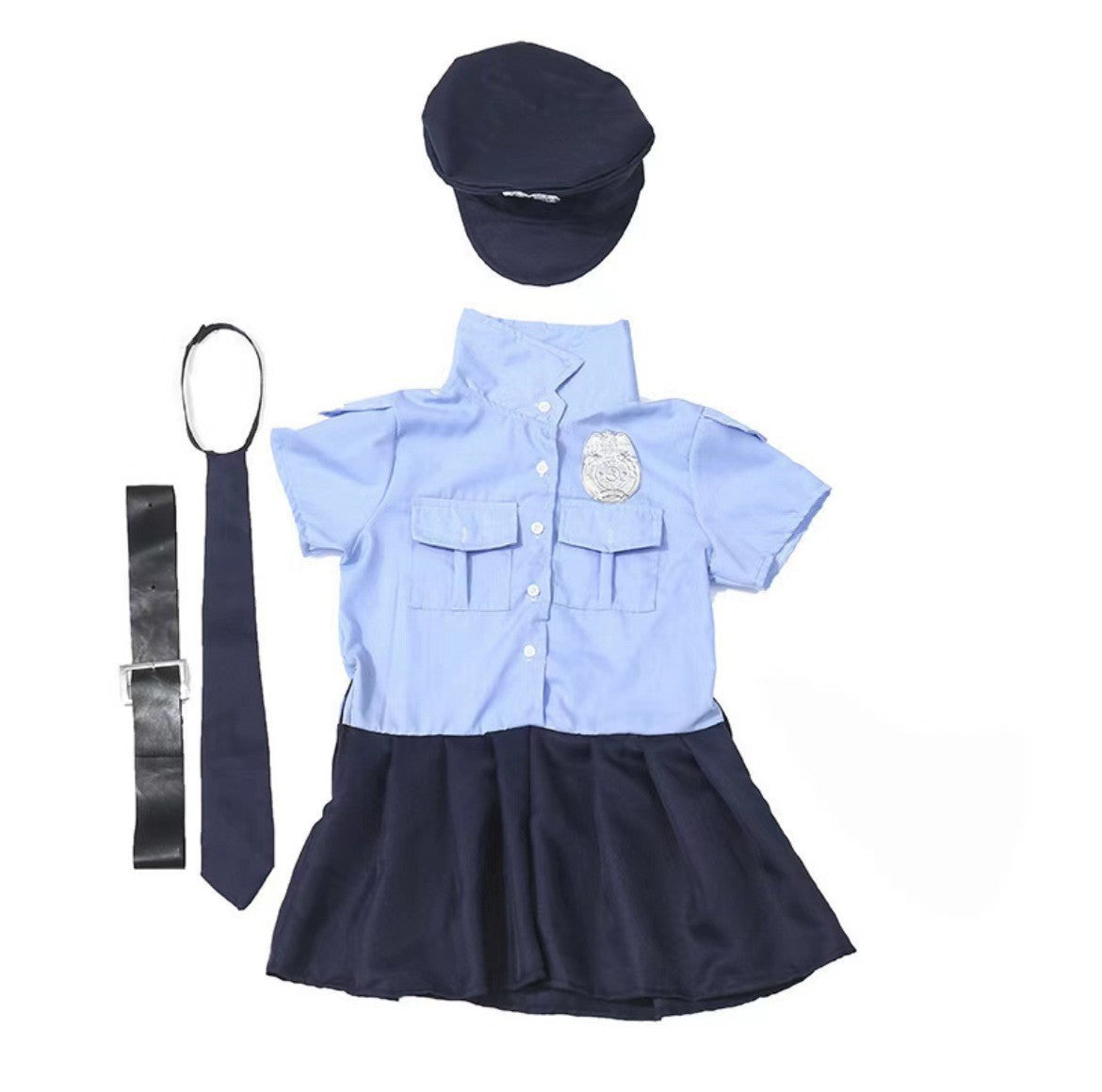 Police Officer Jumpsuit for Girls, product photo 3 on a white background
