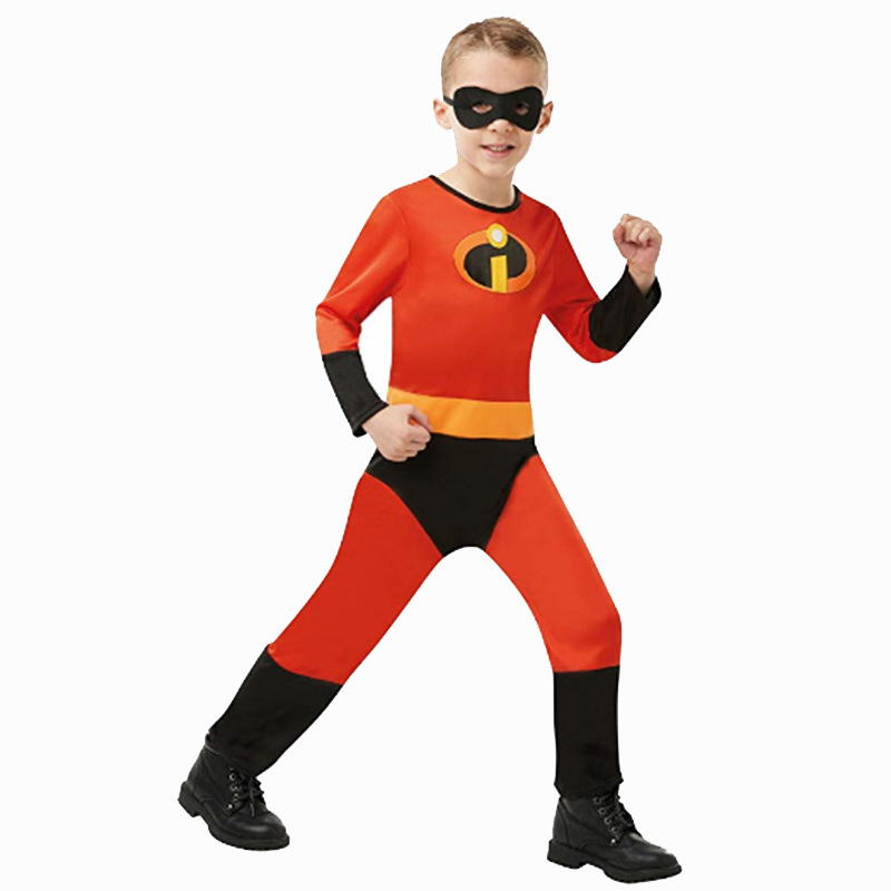 Superhero Agent Team Cosplay Bodysuit Set for Boys Halloween Costume Stage Performance Outfit