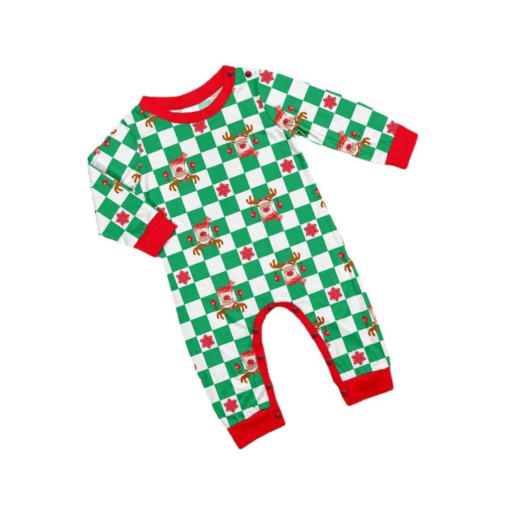 Christmas Deer Letter Plaid Matching Family Pajamas Sleepwear