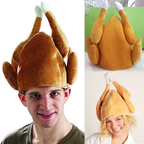 ROASTED TURKEY HAT Thanksgiving Costume Roast Chicken Raw Poultry Bird Trot