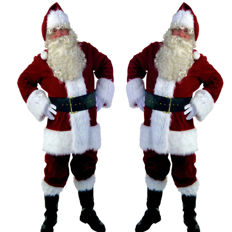 Santa Claus Suit Costume Adult Red Christmas Holiday Party Outfit