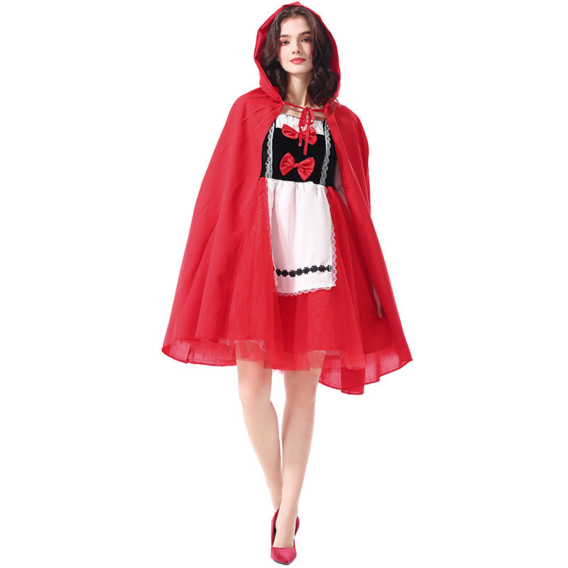 Red Riding Hood Castle Cape for Kids and Adults, product photo 3 on a white background