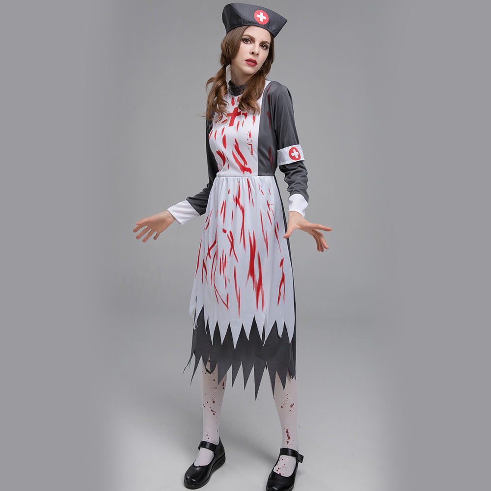 Zombie Vampire Nurse Costume for Women, costume photo 4