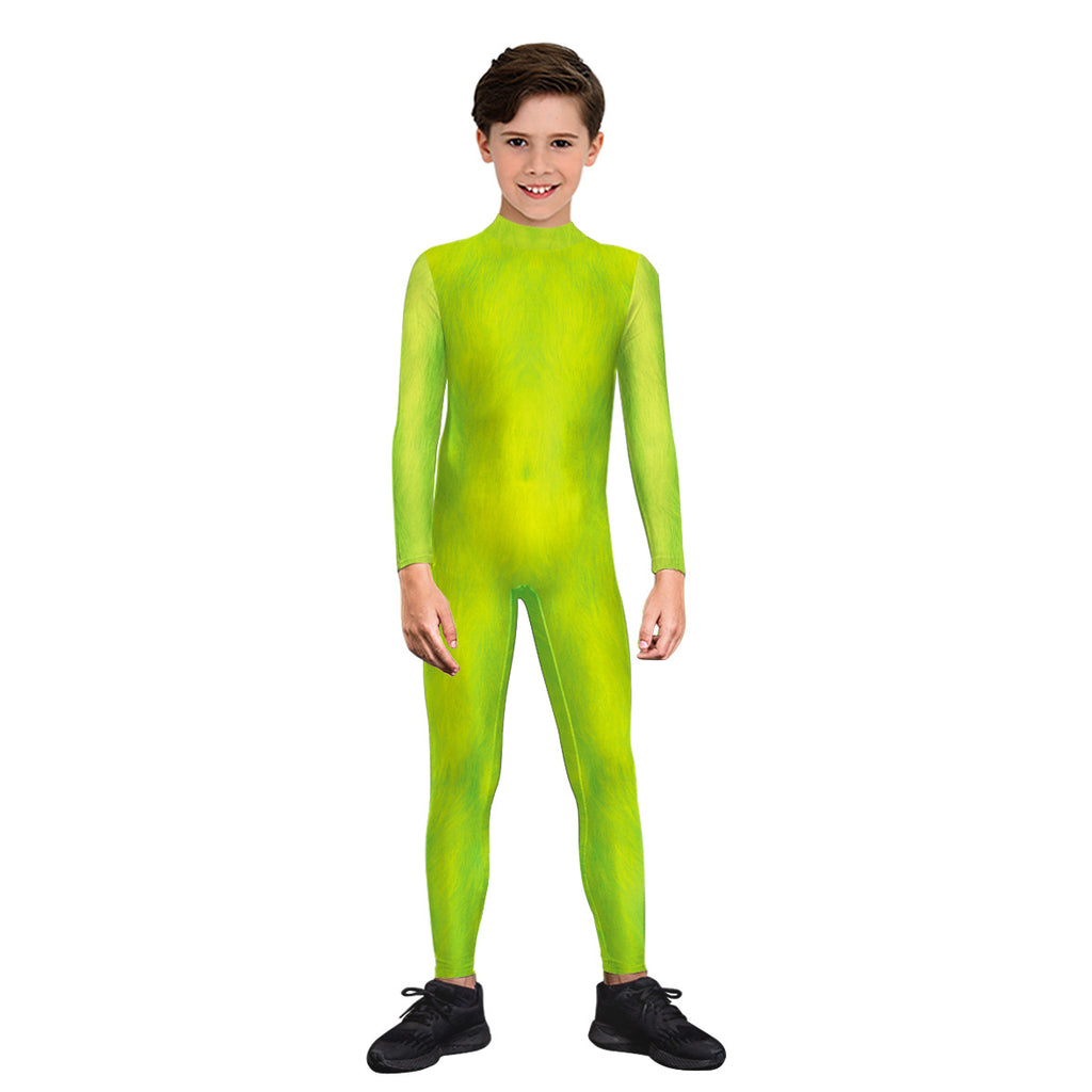 Children's Christmas performance costume cosplay with green fur monsters