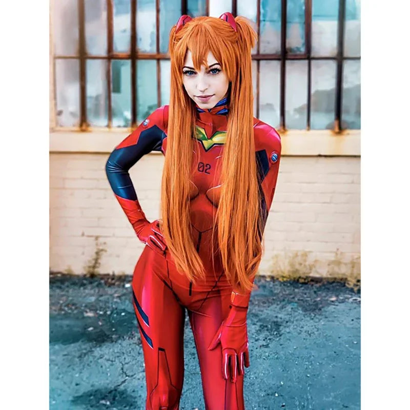Evangelion Asuka Langley Cosplay Bodysuit Adult Halloween Anime