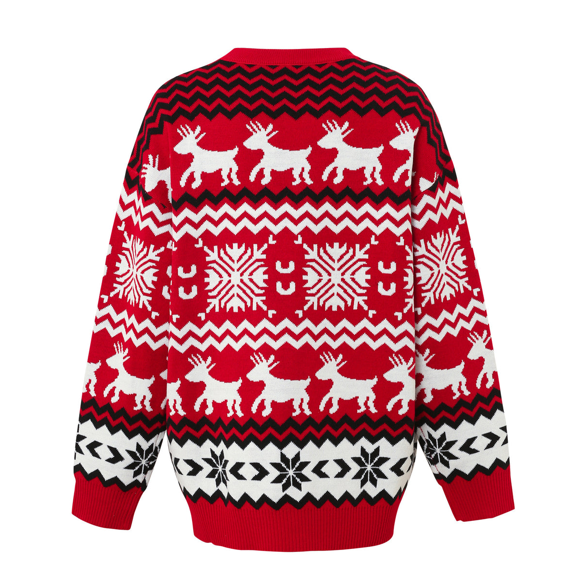 Jacquard Christmas sweater casual Christmas round neck knit sweater