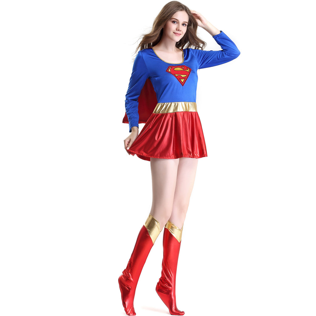Supergirl Costume Adult Women Halloween Cosplay Superhero Outfit – photo 2