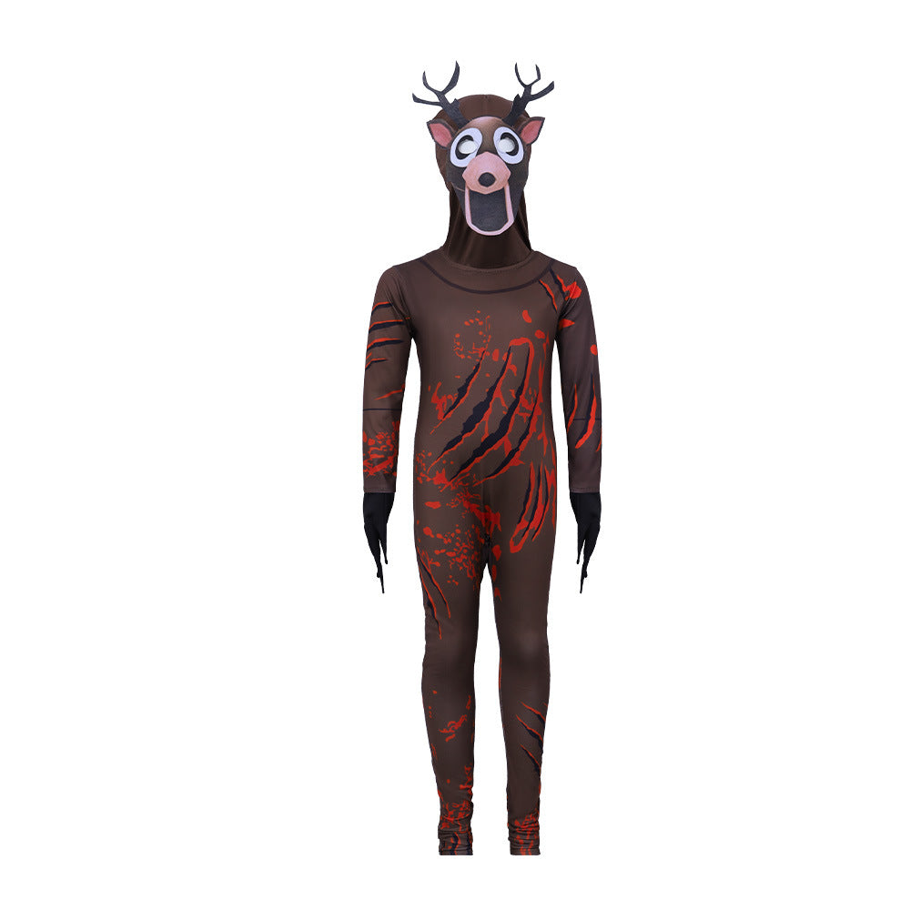 Deer Monster Costume for Kids and Adults, front view on a white background