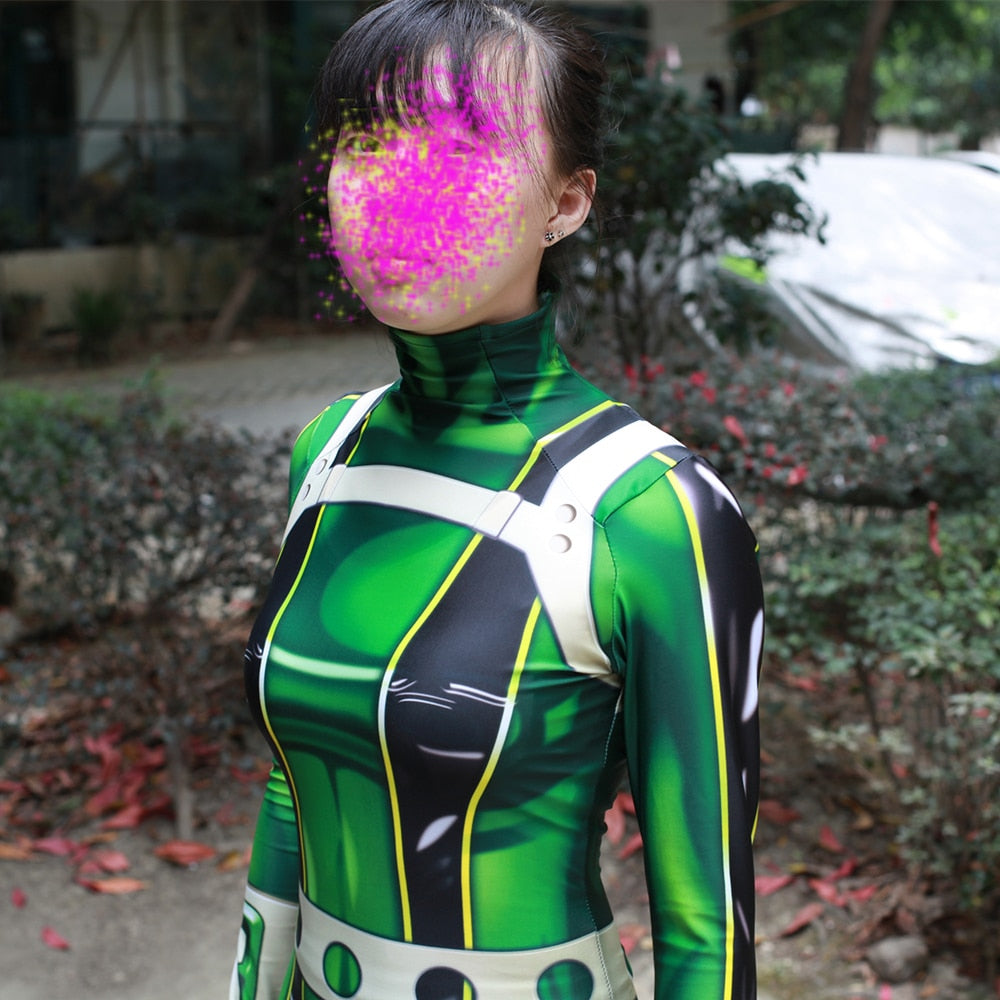 My Hero Academia Tsuyu Asui Cosplay Bodysuit Women Adult Halloween