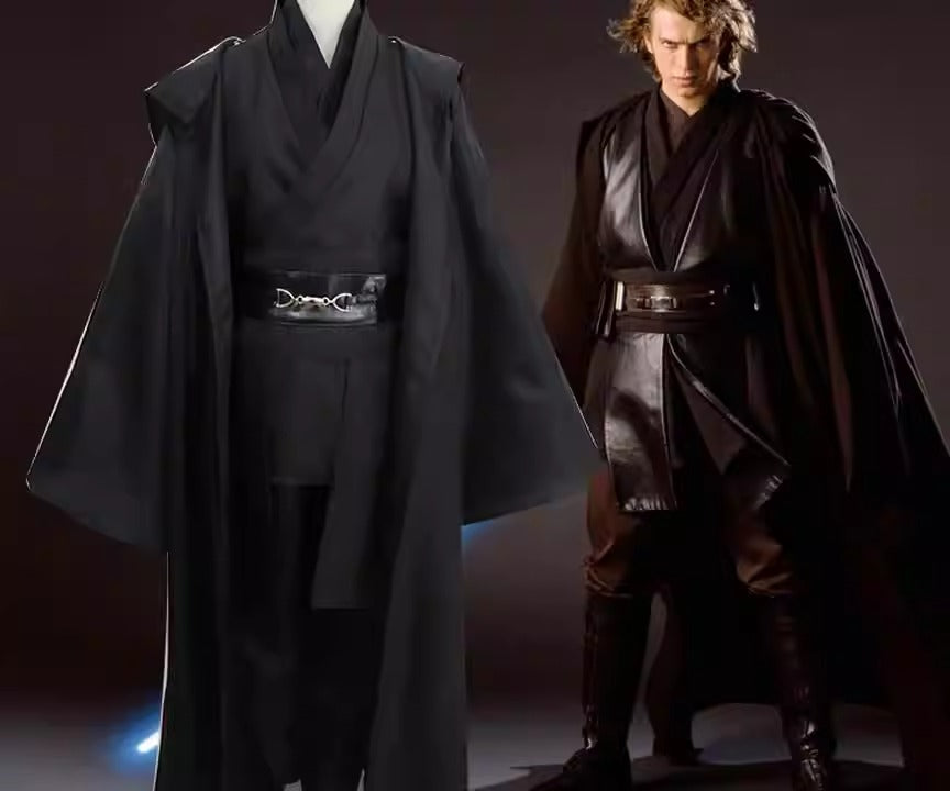 Anakin Skywalker Jedi Costume Hooded Robe Adult Halloween Cosplay Outfit