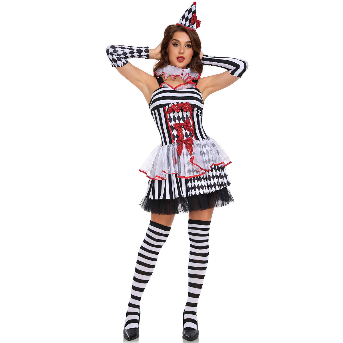Circus Clown Costume for Women, product photo 4 on a white background