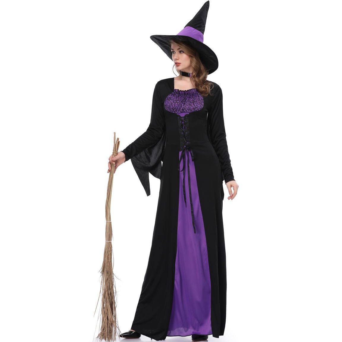 Witch Costume for Women, front view on a white background