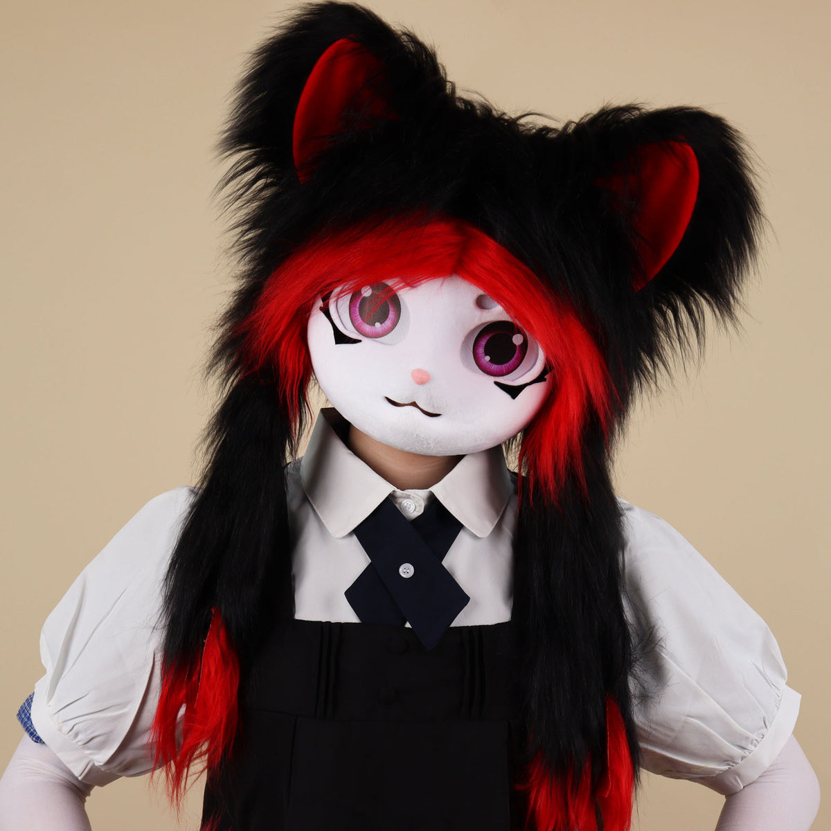 Kigurumi Plush Animal Head Wearable Hoodie Lolita Ready-to-Wear Cosplay Cute Animal Costume Furry Costume