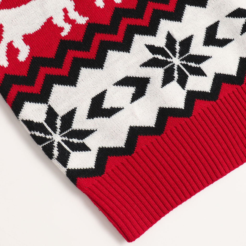Jacquard Christmas sweater casual Christmas round neck knit sweater