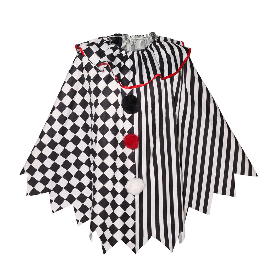 Horror Clown Cape for Adults, product photo 3 on a white background