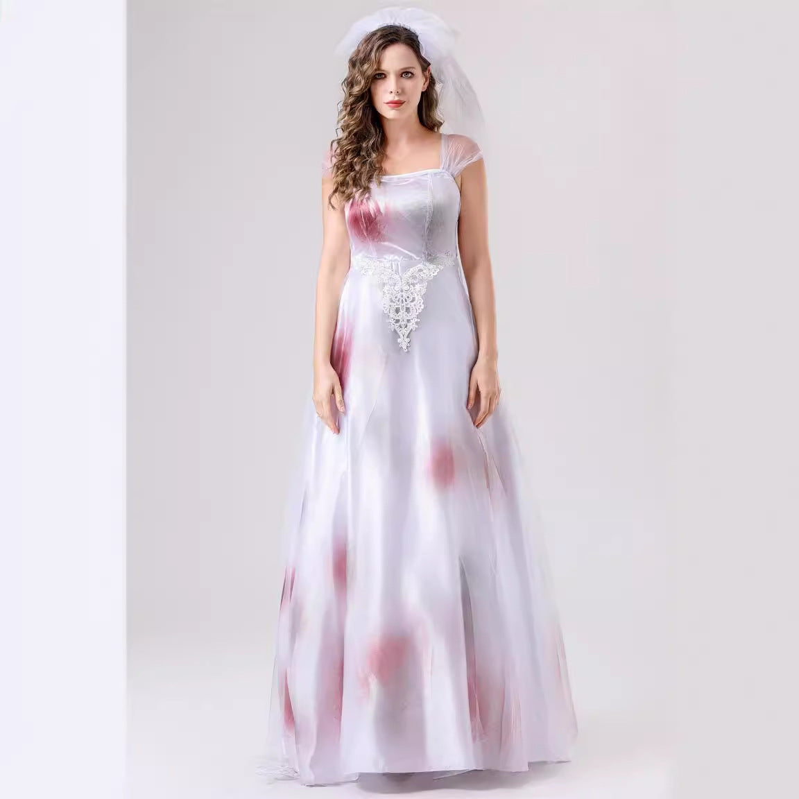 White Ghost Bride Witch Costume for Women, costume photo 2