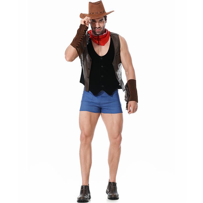 Western Cowboy Costume for Men, product photo 3 on a white background
