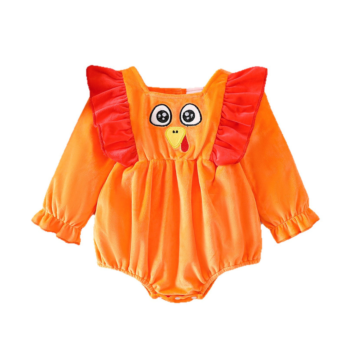 Thanksgiving Turkey Baby Romper Autumn Winter Velvet Long Sleeve Onesie for