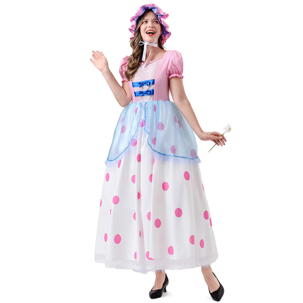 Shepherdess Doll Costume for Women, product photo 3 on a white background