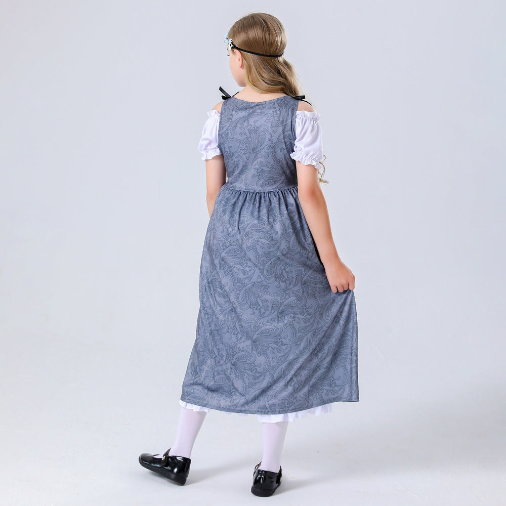 Medieval Countryside Maid Dress for Girls, costume photo 2