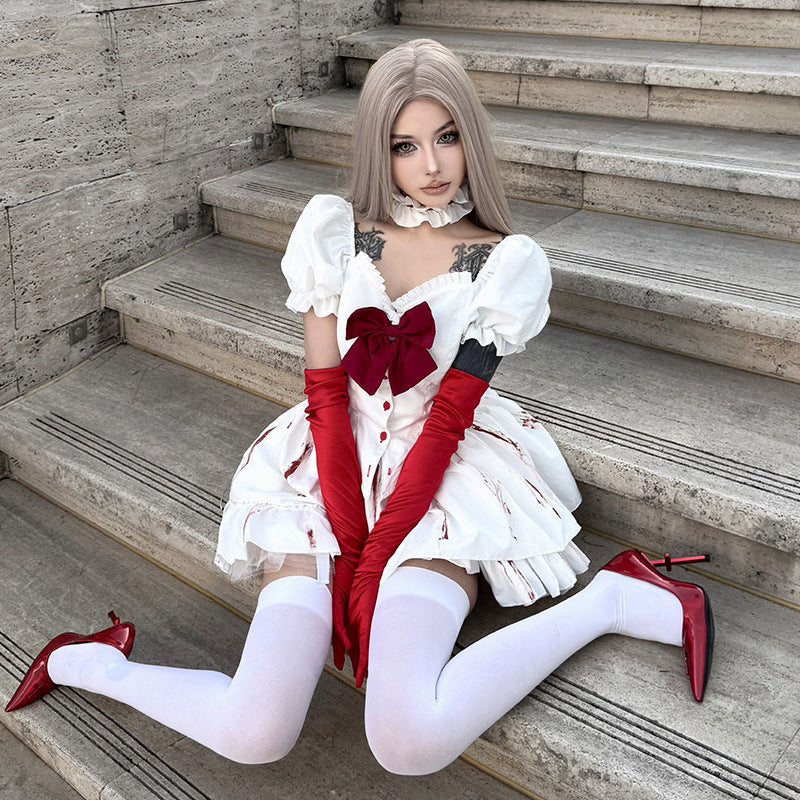 Bloody Doll Gothic Lolita Maid Costume for Women, costume photo