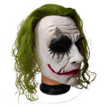 Villain Clown Latex Mask for Adults, front view on a white background