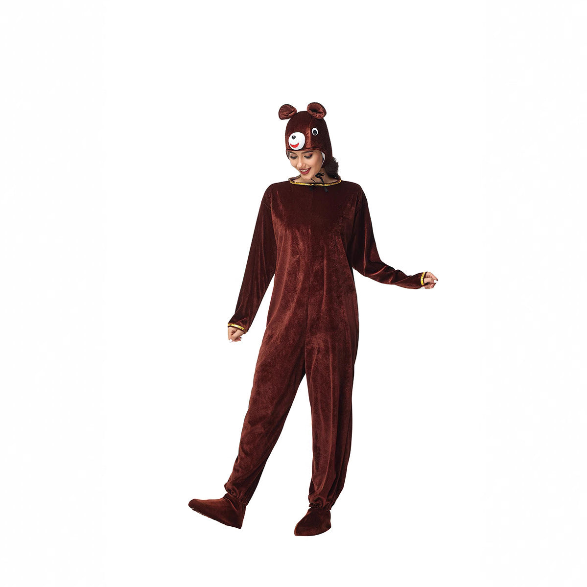 Brown Bear Animal Costume for Kids and Adults, front view on a white background